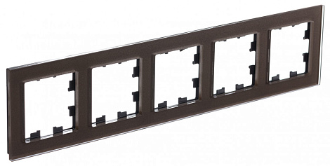 Рамка 5-постовая орг. стекло SE AtlasDesign Nature мокко