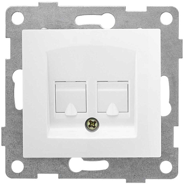 Розетка 1 СП комп. RJ45+RJ45 кат.5е механизм Gusi Electric Bravo белый