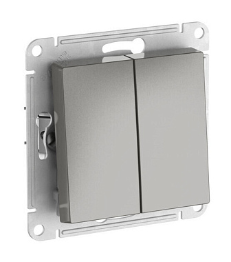 Переключатель 2 СП 10АХ сх.6/2 механизм безвинт. зажим SE AtlasDesign сталь