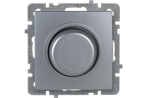 Светорегулятор 1 СП 600Вт поворотный (диммер) Nilson Touran Metallic серебро