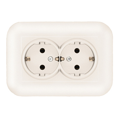 Розетка с заземлением 2 СП 16А Ovivo Loft крем