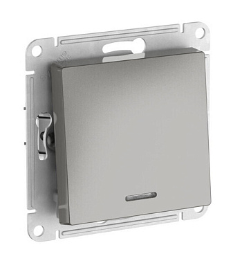 Переключатель 1 СП 10АХ с подсв. сх.6а механизм безвинт. зажим SE AtlasDesign сталь