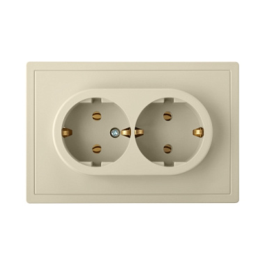 Розетка с заземлением 2 СП 16А Bylectrica Carre бежевый