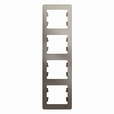 Рамка 4-постовая вертикальная SE Glossa платина