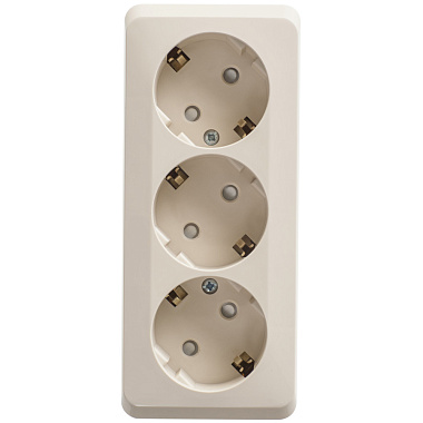 Розетка с заземлением 3 ОП 16А с з/шт SE Этюд кремовый