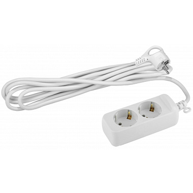 Удлинитель 2* 1,5 м с з/к ПВС 3x0,75мм2 10А ЭРА Б0038572