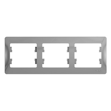 Рамка 3-постовая гориз. SE Glossa алюминий