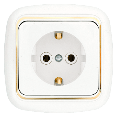 Евророзетка 1 СП Гармония люкс "БелТИЗ" с золотой рамкой