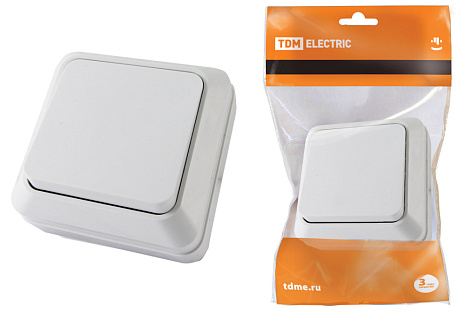 Выключатель 1 ОП 10А Ладога TDM белый