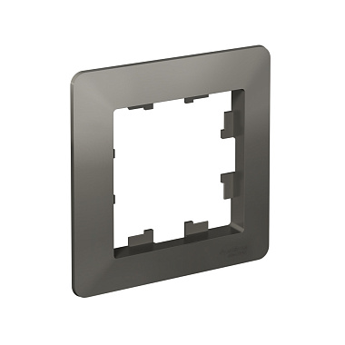 Рамка 1-постовая SE AtlasDesign Air сталь/дымчатый черный