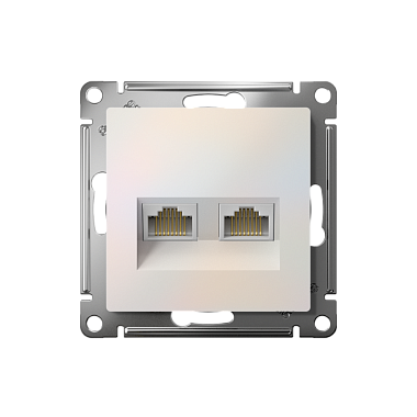 Розетка 1 СП комп. RJ45+RJ45 кат.5е механизм SE AtlasDesign жемчуг