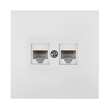 Розетка 1 СП комп. RJ45+RJ45 кат.5е Bylectrica Carre белый