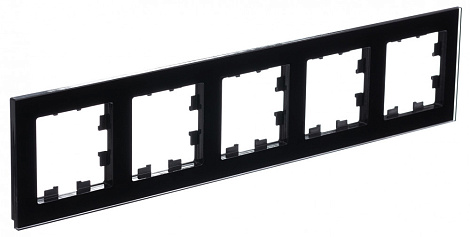 Рамка 5-постовая орг. стекло SE AtlasDesign Nature черный