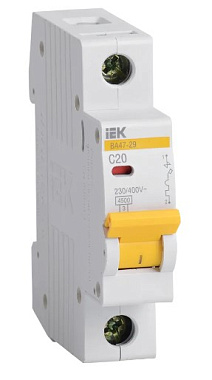 Автоматический выключатель 1P  20A (C) 4,5kA ВА 47-29 IEK