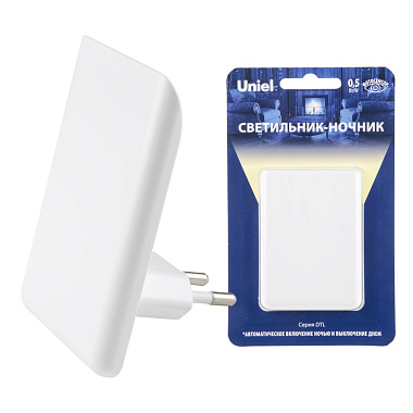 Светильник-ночник c фотосенсором день-ночь белый ТМ Uniel