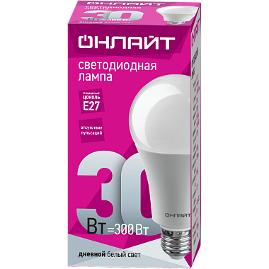 Лампа светодиодная Е27  30Вт 6500К 176-264В груша ОНЛАЙТ 61 972