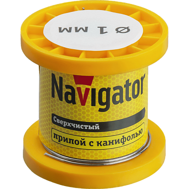 Припой с канифолью ПОС-63, катушка, 1 мм, 50 гр Navigator 93 079