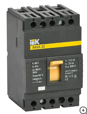 Выключатель автоматический 3P  63А 25kA ВА88-32 IEK