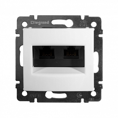 Розетка 1 СП комп. RJ45+RJ45 кат.5е механизм Legrand Valena белый