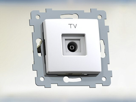 Розетка 1 СП TV механизм Кунцево-Электро Мария белый