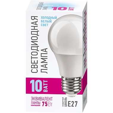 Лампа светодиодная Е27  10Вт 4000К 176-264В груша Онлайт Promo 82 911