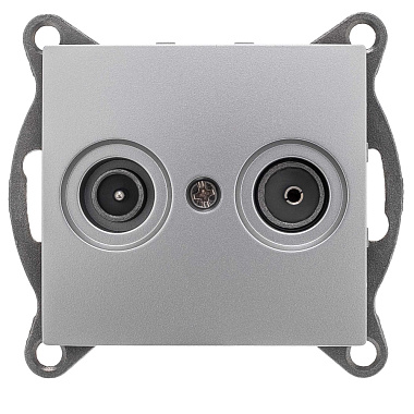 Розетка 1 СП TV+SAT механизм Gusi Electric Bravo серебро