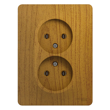 Розетка 2 СП 16А SE Glossa дуб