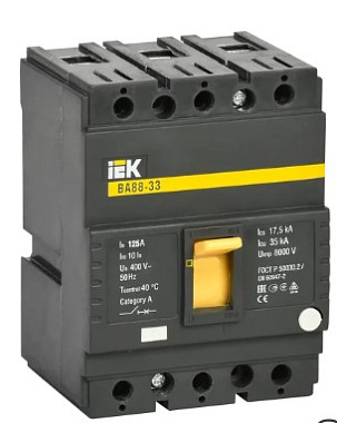 Выключатель автоматический 3P 125А 35kA ВА88-33 IEK