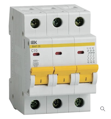 Автоматический выключатель 3P  10A (C) 4,5kA ВА 47-29 IEK