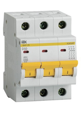 Автоматический выключатель 3P  50A (D) 4,5kA ВА 47-29 IEK