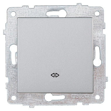 Выключатель 1 СП 10А перекрестный механизм Ovivo серебро
