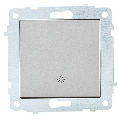 Выключатель 1 СП 10А кнопочный механизм Ovivo серебро