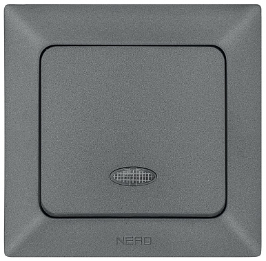 Выключатель 1 СП 10А с подсв. Ne-ad Aras графит