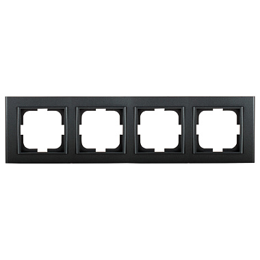 Рамка 4-постовая Ovivo Mina черный металлик