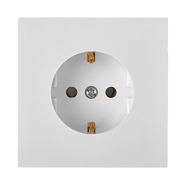 Розетка с заземлением 1 СП 16А механизм Bylectrica Carre белый