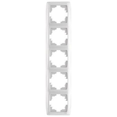 Рамка 5-постовая вертикальная Viko Carmen белый