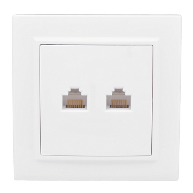 Розетка 1 СП комп. RJ45+RJ45 кат.5e EKF Минск белый