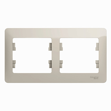 Рамка 2-постовая гориз. SE Glossa молочный