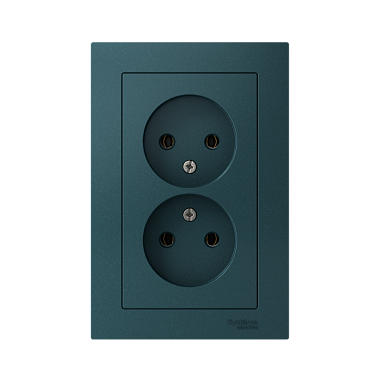 Розетка 2 СП 16А SE AtlasDesign изумруд