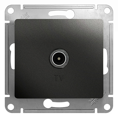 Розетка 1 СП TV проходная 4дБ механизм SE Glossa антрацит