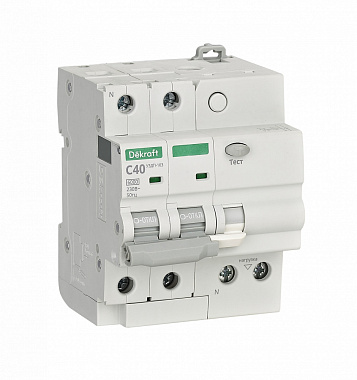 Устройство защиты от дугового пробоя 2P 40A УЗДП-103 6кА Dekraft