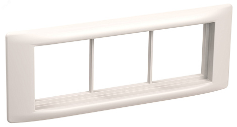 Рамка + суппорт 6 мод. (3 поста) для парапетного кабельного канала 60мм IEK Праймер белый