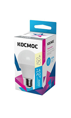 Лампа светодиодная Е27  20Вт 3000К 220В груша А60 Космос