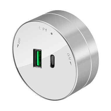 Розетка трековой системы 2хUSB (тип А+С) 18Вт, 5В/3А SE MultiTrack белый