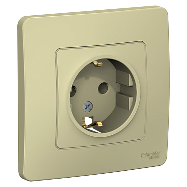 Розетка с заземлением 1 СП 16А SE Blanca бежевый