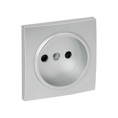 Лицевая панель розетки 1-местной с з/шт EKF Валенсия сталь