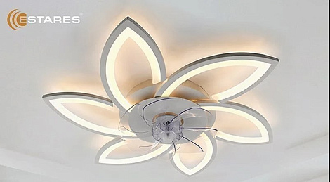 Люстра светодиодная управляемая с вент. FAN FLOWER 92W+18W R-APP-770x120-WHITE/WHITE-220-IP20
