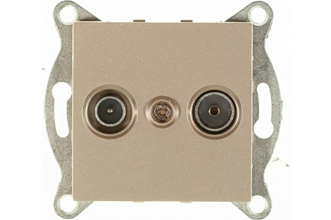 Розетка 1 СП TV+SAT механизм Gusi Electric Ugra шампань