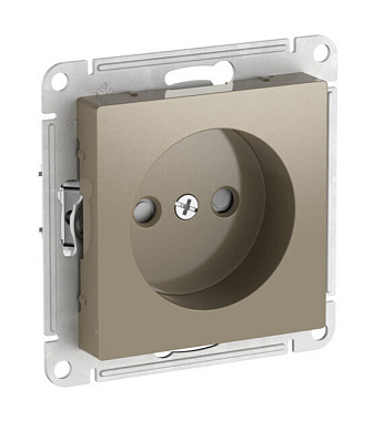 Розетка 1 СП 16А с з/шт механизм безвинт. зажим SE AtlasDesign шампань