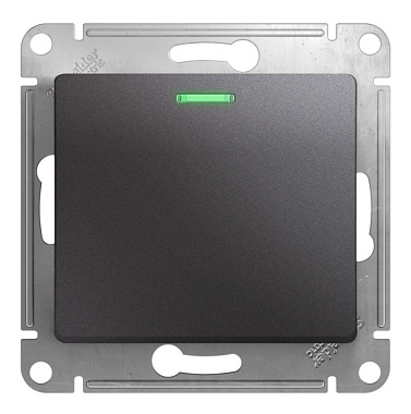 Переключатель 1 СП 10АХ с подсв. сх.6а механизм SE Glossa графит